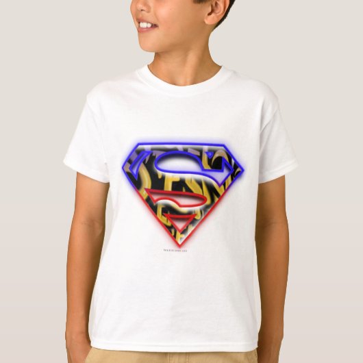 Superman S-Shield | Lila-Red Graffiti-Logo T-Shirt (Vorderseite)
