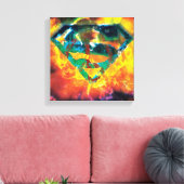 Superman S-Shield | Logo mit Friedensstempel Leinwanddruck (Insitu (Wohnzimmer))