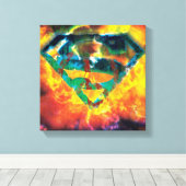 Superman S-Shield | Logo mit Friedensstempel Leinwanddruck (Insitu (Holzboden))