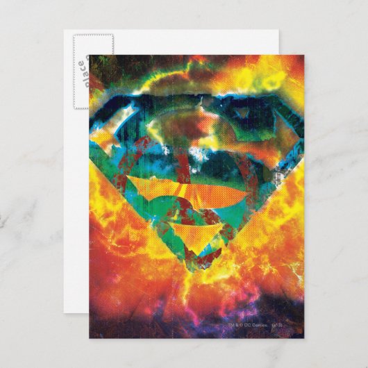 Superman S-Shield | Logo mit Friedensstempel Postkarte (Vorne/Hinten)