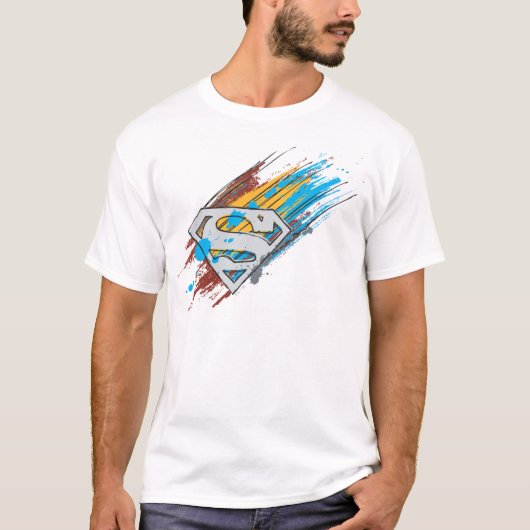 Superman S-Shield | Paint Streaks Logo T-Shirt (Vorderseite)