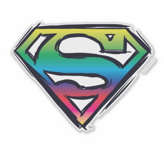 Superman S-Shield | Rainbow-Logo Aufkleber (Vorderseite)