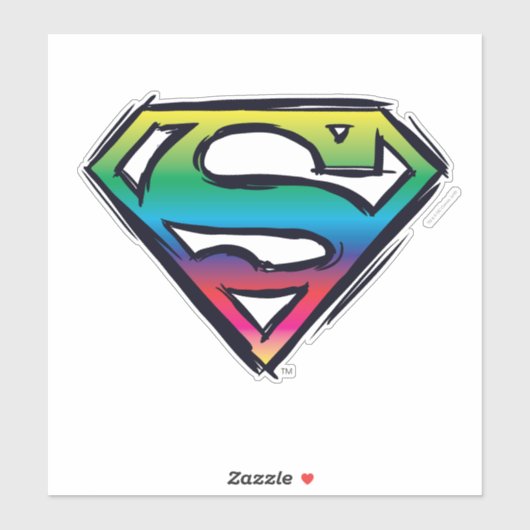 Superman S-Shield | Rainbow-Logo Aufkleber (Blatt)