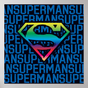 Superman S-Shield Rainbow-Logo Poster