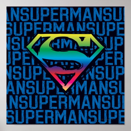 Superman S-Shield | Rainbow-Logo Poster (Vorne)