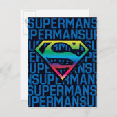 Superman S-Shield | Rainbow-Logo Postkarte (Vorne/Hinten)