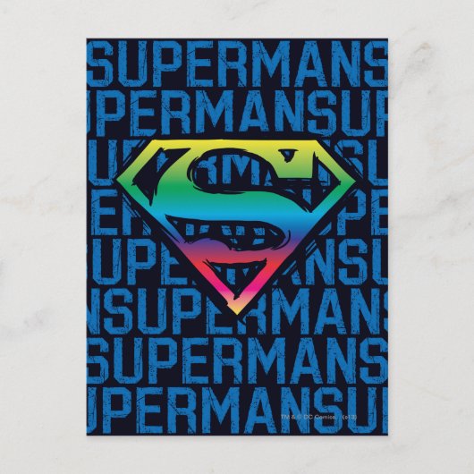 Superman S-Shield | Rainbow-Logo Postkarte (Vorderseite)