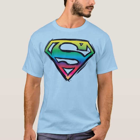 Superman S-Shield | Rainbow-Logo T-Shirt (Vorderseite)