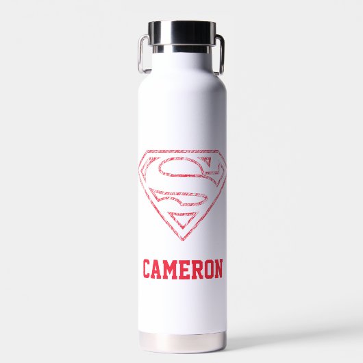 Superman S-Shield | Red Ou Krypto | Name hinzufüge Trinkflasche (Vorne)