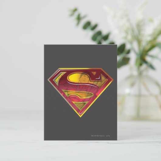 Superman S-Shield | Reflektions-Logo Postkarte (Stehend Vorderseite)