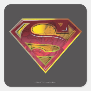Superman S-Shield Reflektions-Logo Quadratischer Aufkleber