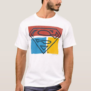 Superman S-Shield Rot-Blau-Gelbe Blocklogos T-Shirt
