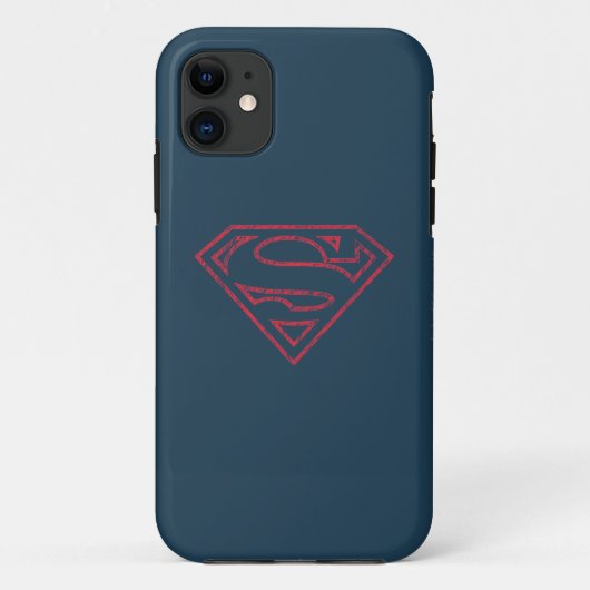 Superman S-Shield | Rote Kontur Case-Mate iPhone Hülle (Rückseite)