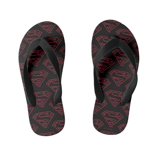 Superman S-Shield | Rote Kontur Kinderbadesandalen (Fußbett)