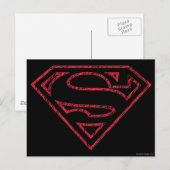Superman S-Shield | Rote Kontur Postkarte (Vorne/Hinten)