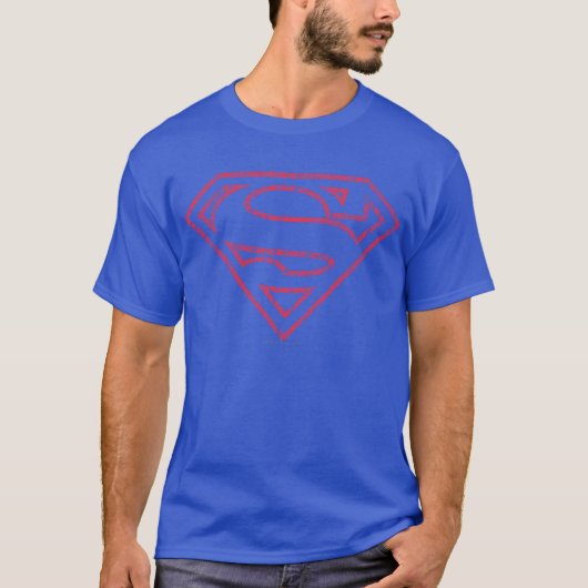 Superman S-Shield | Rote Kontur T-Shirt (Vorderseite)