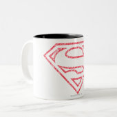 Superman S-Shield | Rote Kontur Zweifarbige Tasse (Vorderseite Links)
