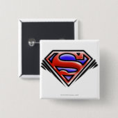 Superman S-Shield | Rotes Airbrush-Logo Button (Vorne & Hinten)