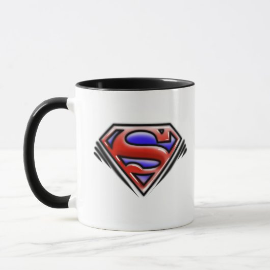 Superman S-Shield | Rotes Airbrush-Logo Tasse (Links)