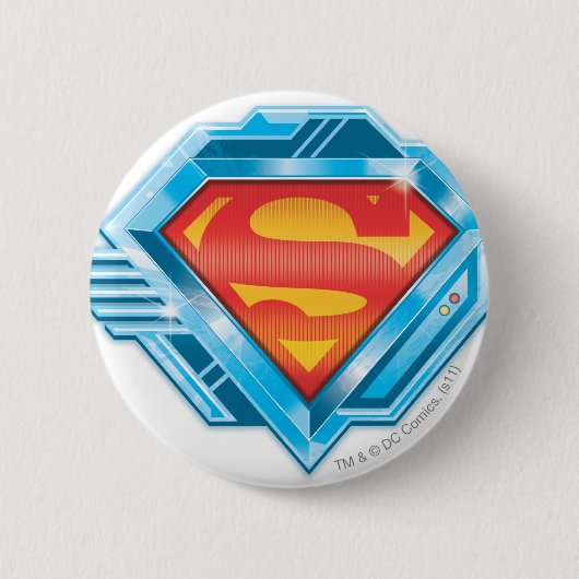 Superman S-Shield | Rotes und Blaues Metal-Logo Button (Vorderseite)