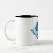 Superman S-Shield | Rotes und Blaues Metal-Logo Zweifarbige Tasse (Links)