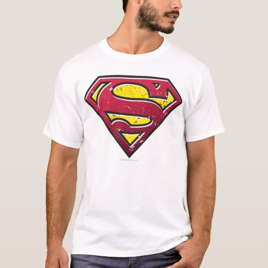 Superman S-Shield | Scratches Logo T-Shirt (Vorderseite)