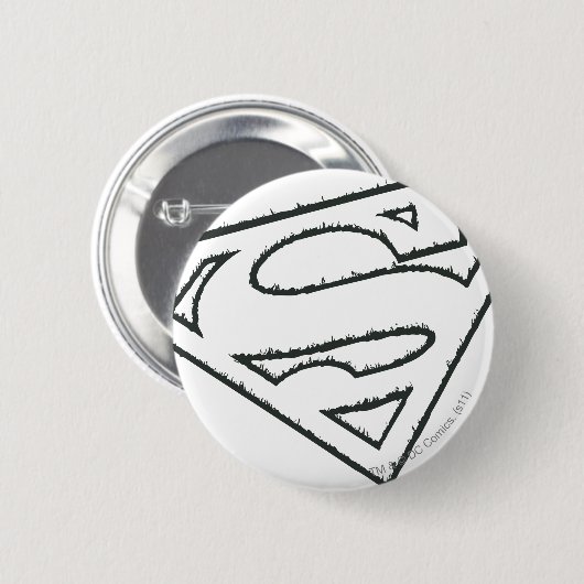 Superman S-Shield | Sideways Grunge Logo Button (Vorne & Hinten)