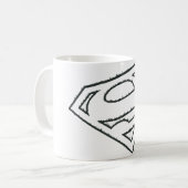 Superman S-Shield | Sideways Grunge Logo Kaffeetasse (Vorderseite Links)