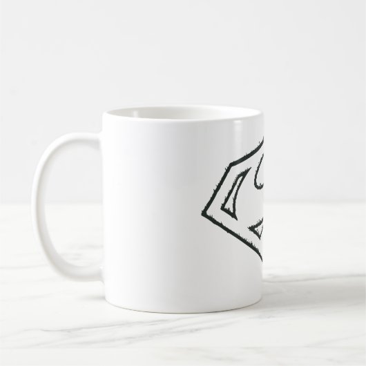 Superman S-Shield | Sideways Grunge Logo Kaffeetasse (Links)