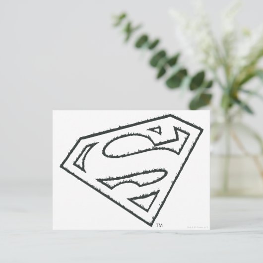 Superman S-Shield | Sideways Grunge Logo Postkarte (Stehend Vorderseite)