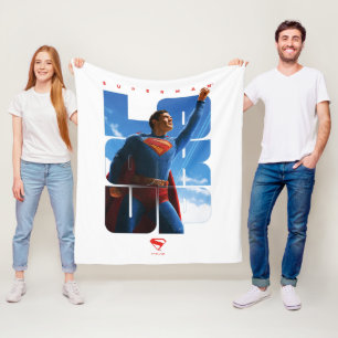 Superman schaut Pose nach oben Fleecedecke