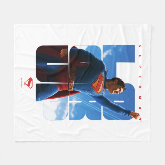 Superman schaut Pose nach oben Fleecedecke (Vorderseite (Horizontal))