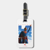 Superman schaut Pose nach oben Gepäckanhänger (Vorderseite vertikal)