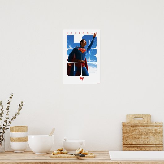 Superman schaut Pose nach oben Poster (Küche)