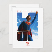 Superman schaut Pose nach oben Postkarte (Vorne/Hinten)