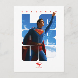 Superman schaut Pose nach oben Postkarte