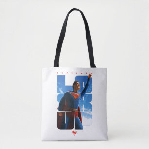 Superman schaut Pose nach oben Tasche