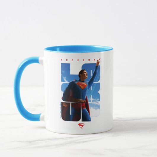 Superman schaut Pose nach oben Tasse (Links)
