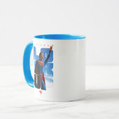 Superman schaut Pose nach oben Tasse (Vorderseite Links)