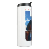 Superman schaut Pose nach oben Thermosbecher (Nach links gedreht)