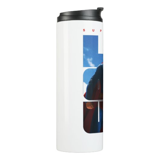 Superman schaut Pose nach oben Thermosbecher (Nach links gedreht)