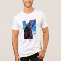 Superman schaut Pose nach oben