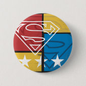 Superman Schild mit Sternen Button (Vorderseite)
