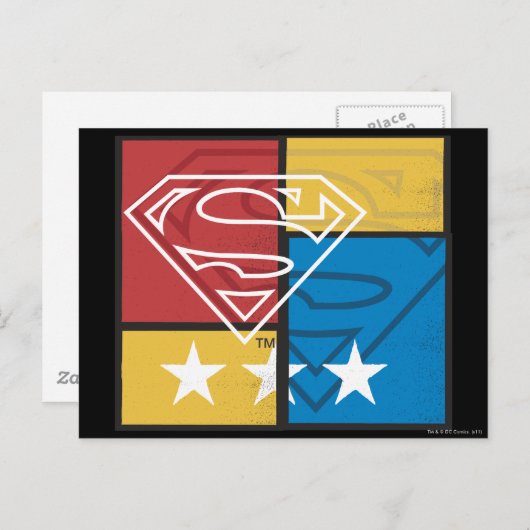 Superman Shield with Stars Postkarte (Vorne/Hinten)