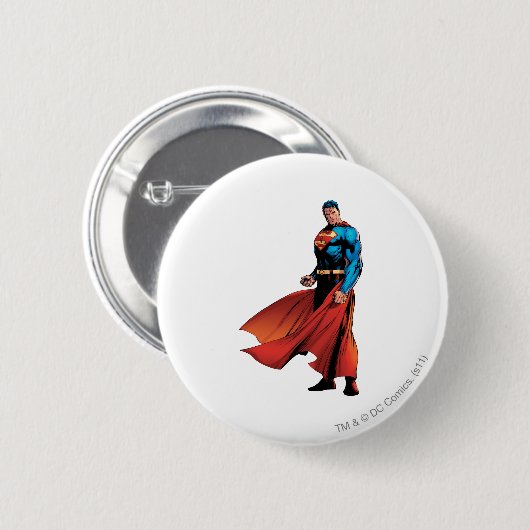 Superman sieht Front aus Button (Vorne & Hinten)