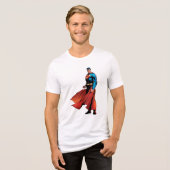 Superman sieht Front aus Tri-Blend Shirt (Vorderseite voll)