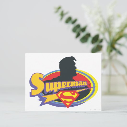 Superman-Silhouette Postkarte (Stehend Vorderseite)
