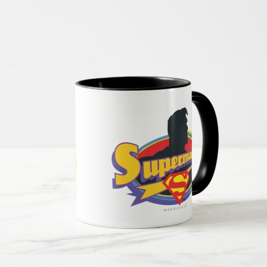 Superman-Silhouette Tasse (VorderseiteRechts)