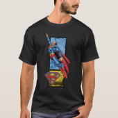 Superman springt mit Logo auf T-Shirt (Vorderseite)