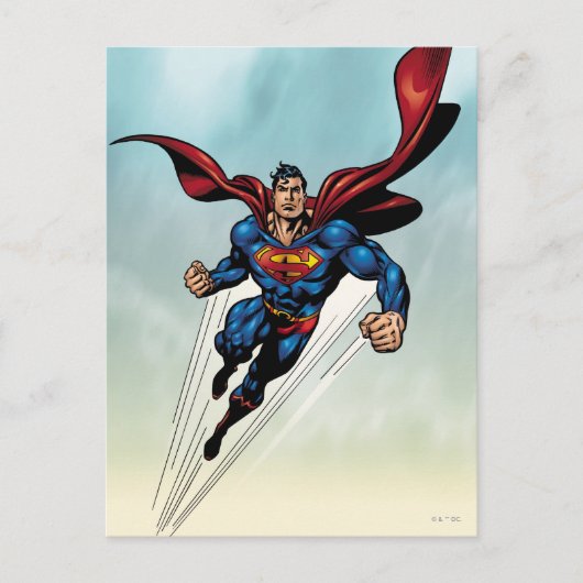 Superman springt nach oben postkarte (Vorderseite)
